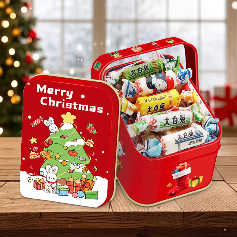 【圣诞礼物】大白兔奶糖圣诞树款手提盒118g婚庆喜糖儿童休闲零食