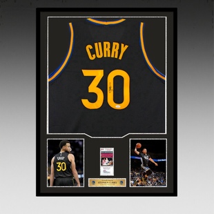裱礼物 球衣JSA认证精装 斯蒂芬·库里 亲笔签名勇士队黑色职业风格