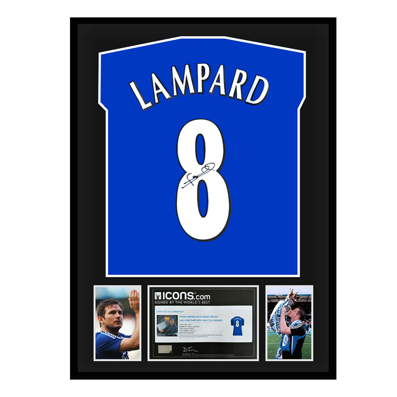 兰帕德签名球衣 2000年切尔西队球衣 icons证书 精装裱