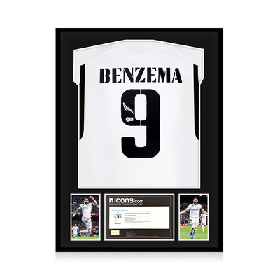 本泽马签名球衣icons证书