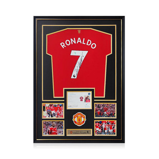 C罗 罗纳尔多 亲笔签名 2021-22赛季 曼联队球衣 EM证书 精装裱