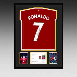 C罗签名球衣 2021-22赛季 曼联队球衣 【含EM证书】 精装裱收藏