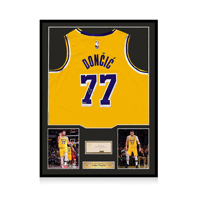 东契奇 亲笔签名 洛杉矶湖人队球衣 Panini证书 精装裱 NBA收藏品