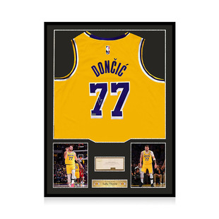亲笔签名 裱 洛杉矶湖人队球衣 精装 NBA收藏品 Panini证书 东契奇