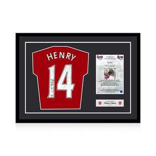 亨利 亲笔签名 阿森纳队球衣 ALLSTAR证书 精装裱 外框约67x93cm