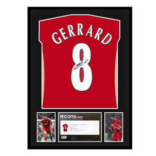 杰拉德签名球衣 2005-06赛季利物浦队球衣 icons证书 精装裱