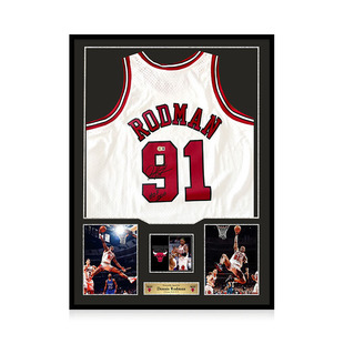 芝加哥公牛队白色球衣 2011 Beckett认证 HOF 罗德曼签名球衣加签