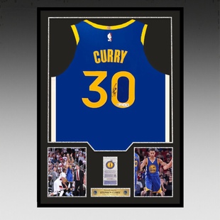 USASM 库里亲笔签名球衣勇士队球员版 Beckett认证带框 双认证