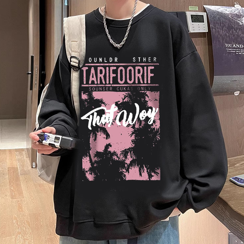 潮牌小众宽松休闲圆领长袖卫衣男