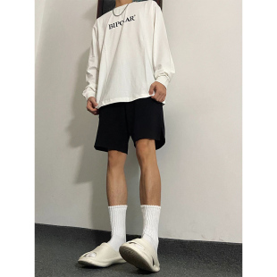 vintage百搭街头宽松学生五分裤 男夏季 子 潮牌纯色运动短裤 ins美式