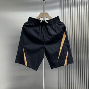 五分裤休闲运动短裤男夏季宽松速干薄款沙滩裤纯色外穿微弹半截裤