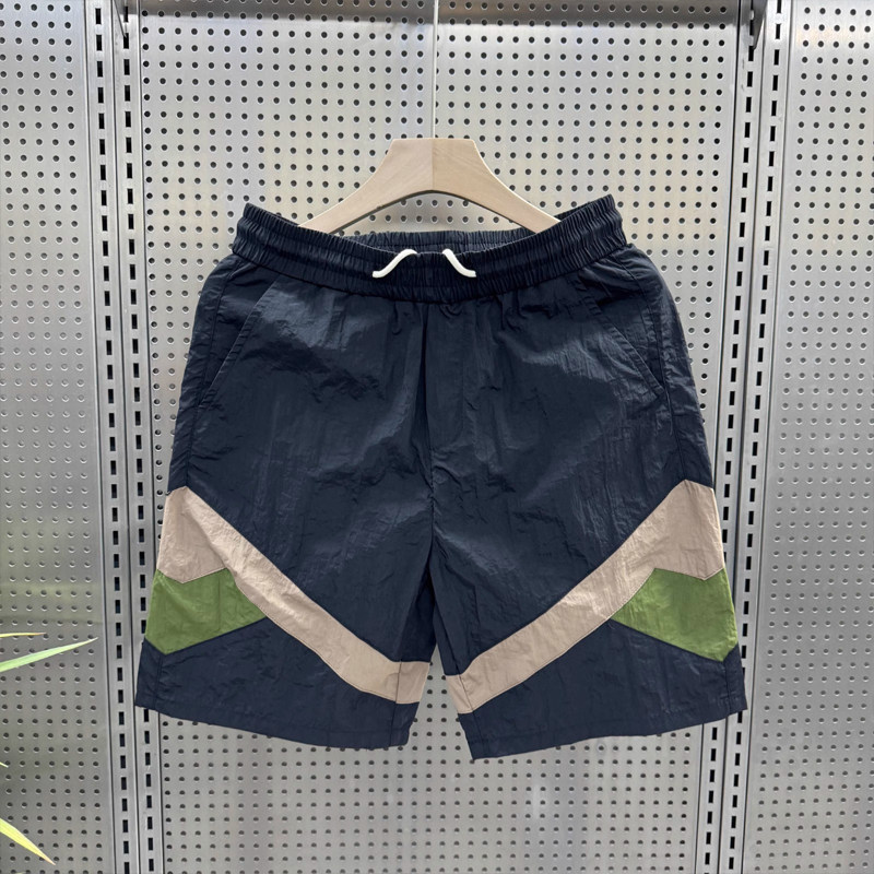 夏季潮流拼色休闲短裤男士薄款速干运动五分裤时尚百搭青年沙滩裤