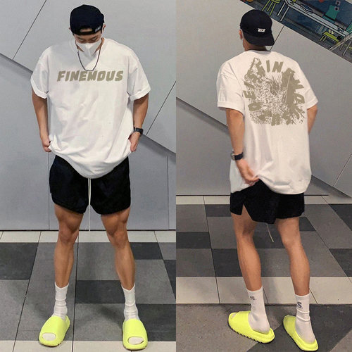 重磅纯棉短袖t恤男夏季宽松