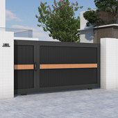 智能铝艺别墅庭院大门社区车库门电动平移大门铁门围墙门工厂大门