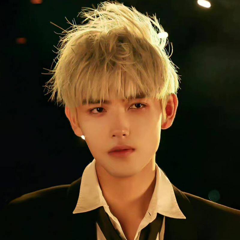 假发男短发自然微分碎盖男士全头套式cos韩版帅气男生金色假发套