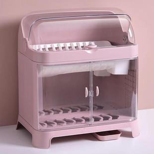 碗筷收纳盒带盖家用沥水碗架厨房餐具碗碟收纳箱碗柜碗盘收纳架 装