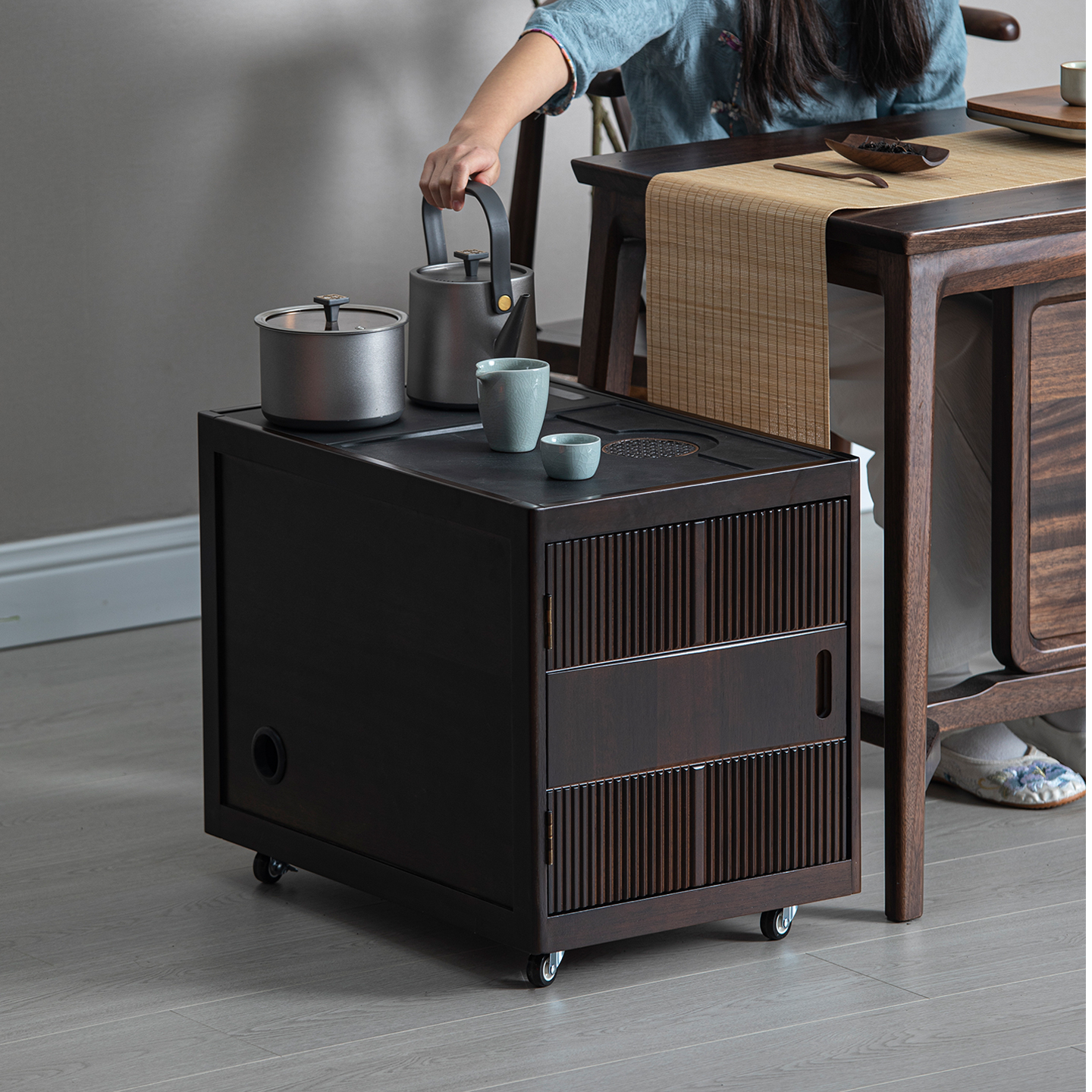 茶水柜可移动茶台沙发茶边柜