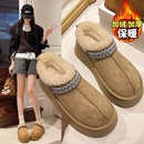 厚底加绒勃肯雪地靴包头毛毛棉拖鞋女外穿2025新款冬季一脚蹬棉鞋