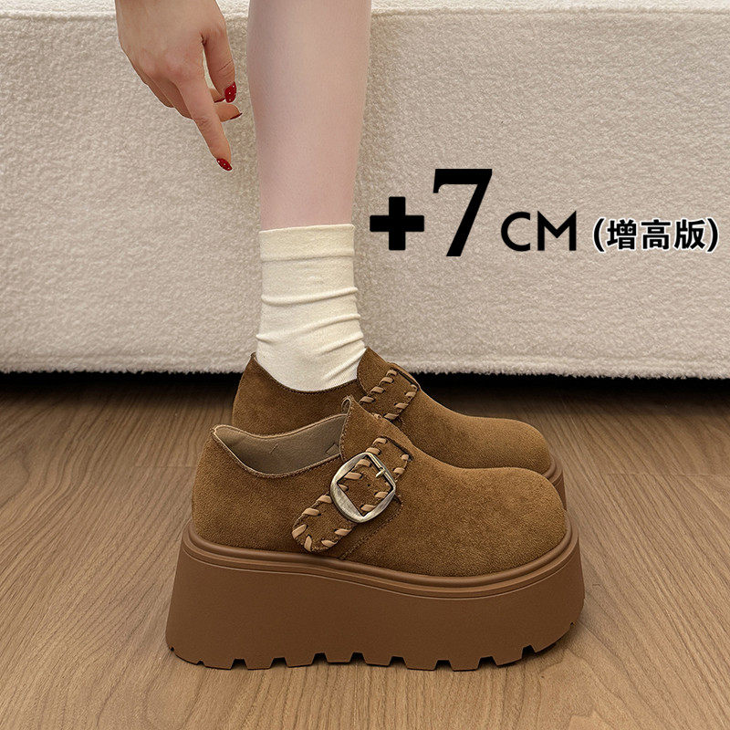 厚底增高勃肯鞋女鞋2026新款春季小个子乐福鞋一脚蹬博肯单鞋34码,女鞋,勃肯鞋/软木鞋,淘宝优惠券,粉丝福利购,淘宝优惠卷