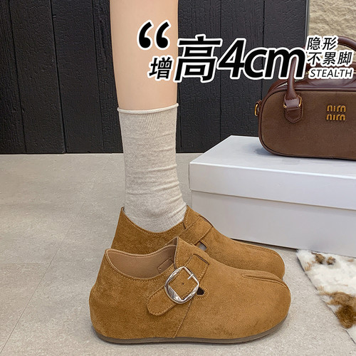 鞋子厚底内增高分趾包勃肯鞋女2026新款懒人一脚蹬乐福豆豆0921d
