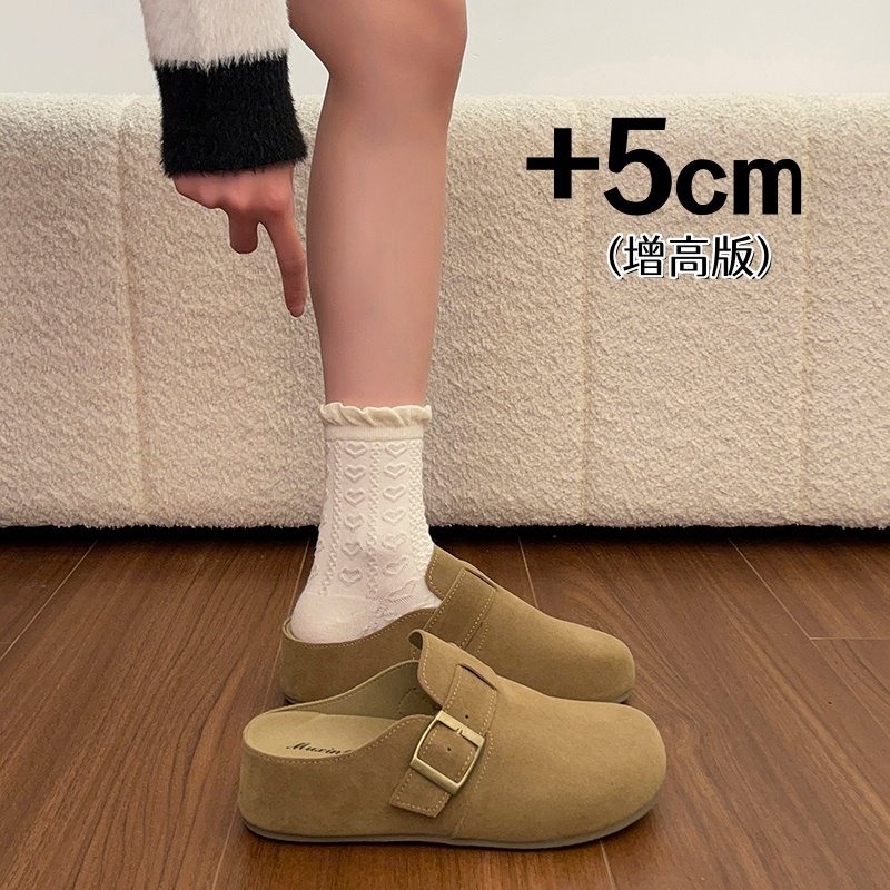 复古厚底勃肯鞋包头半拖鞋女外穿2026新款春季懒人一脚蹬博肯单鞋,女鞋,包头拖,淘宝优惠券,粉丝福利购,淘宝优惠卷