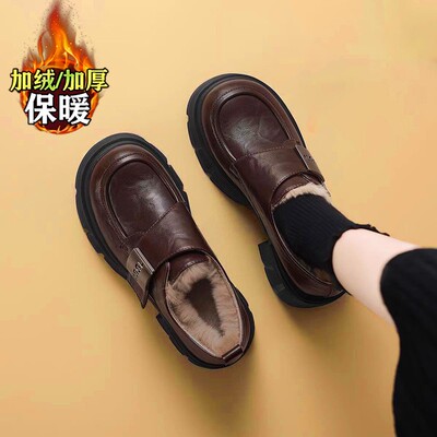 踩屎感乐福棉鞋女加绒勃肯小皮鞋