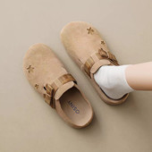 34码 内增高勃肯包头半拖鞋 配裙子单鞋 一脚蹬博肯鞋 女2026新款 春季