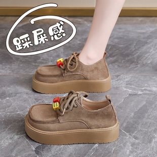 41到43勃肯鞋 秋季 大码 女2025新款 休闲软底袋鼠鞋 真皮乐福小皮鞋