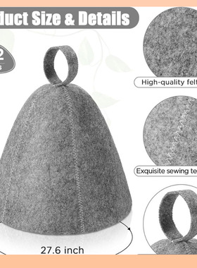 浴帽防水淋浴毛毡桑拿浴帽 时尚简约款灰色吸水干发帽 温泉浴室桑