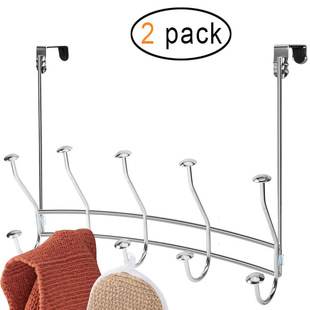 韩式高颜值门后置物架挂钩式衣服架免打孔门背上方挂衣钩10钩加高