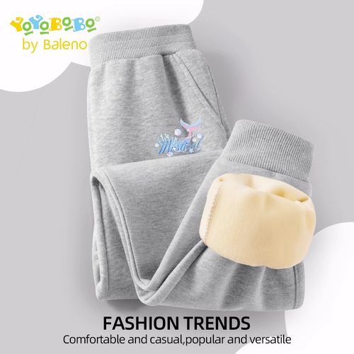 班尼路童装YBB女童裤子加绒大童秋装卫裤秋季校服运动裤儿童长裤