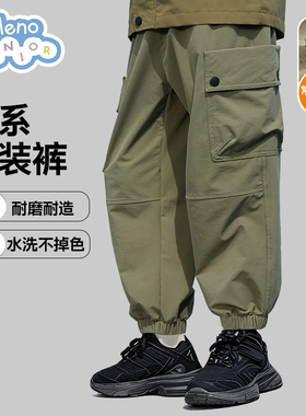 班尼路男童裤子加绒2025新款冬装宽松中大童户外冲锋裤儿童工装裤