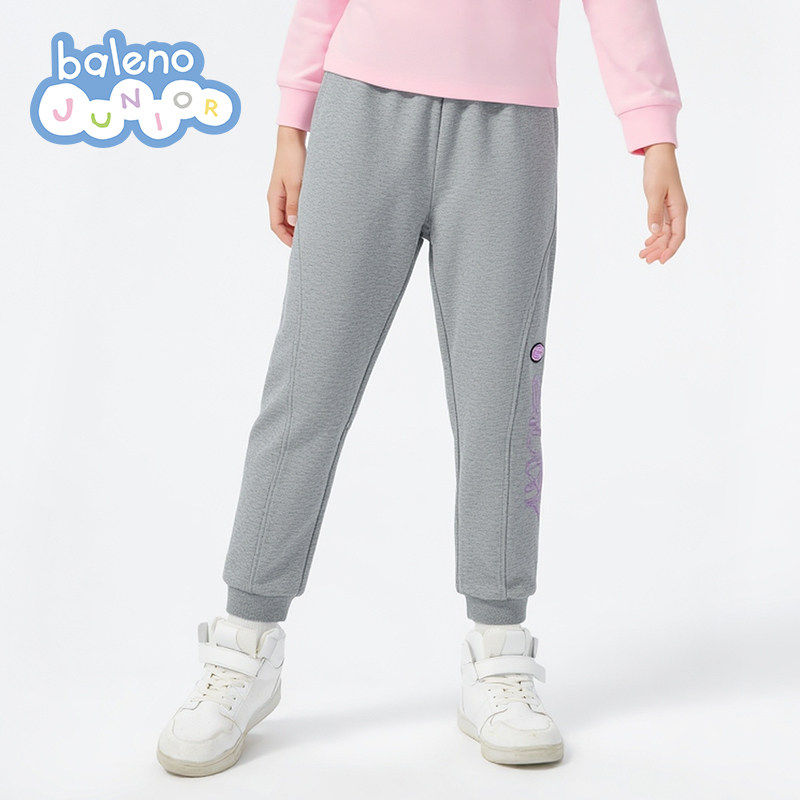 班尼路女童秋冬季新款章仔加绒针织休闲百搭保暖长裤纯色时尚Z