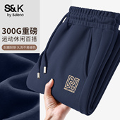 藏青色休闲裤 男款 子男春秋季 班尼路S&K美式 大码 宽松直筒裤 卫裤 潮A