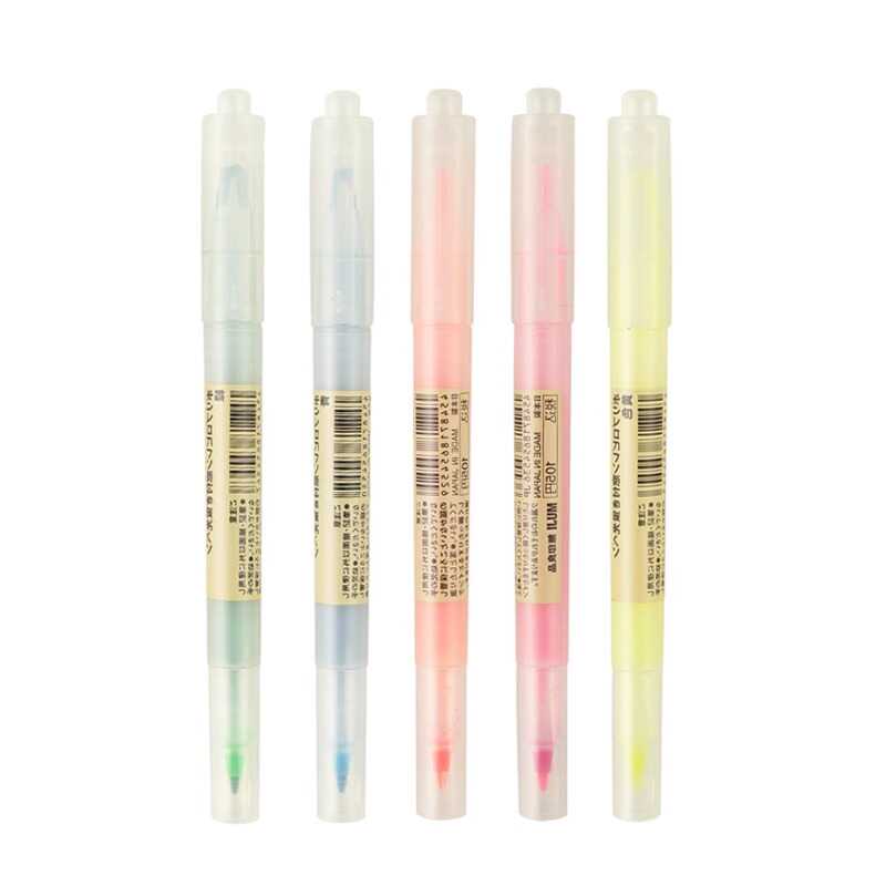 双头橙色日本荧光笔MUJI