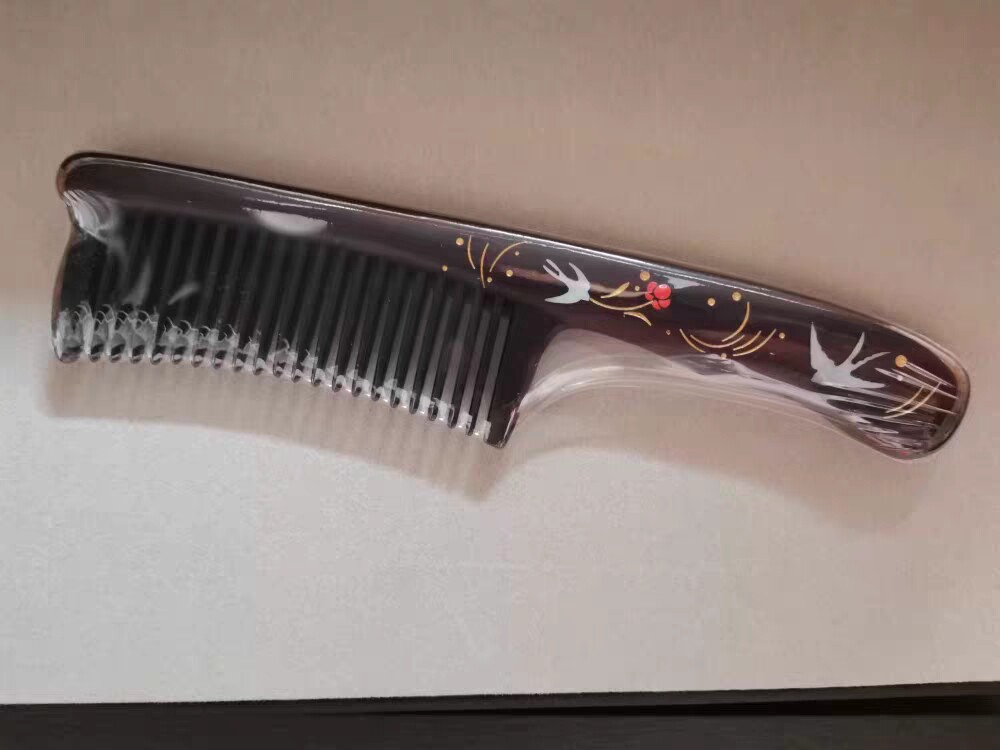 谭木匠 正品 黑酸枝紫檀木镶齿梳礼盒燕子斜天然木梳高档生日礼物