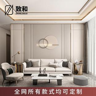 厦门实木格栅硬包沙发背景墙客厅现代轻奢风电视卧室床头木饰面板