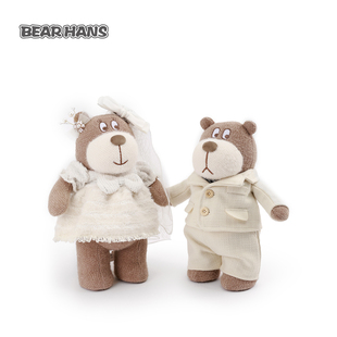 小熊汉斯婚纱套装 玩偶毛绒玩具婚礼压床娃娃公仔新婚结婚礼物 换装