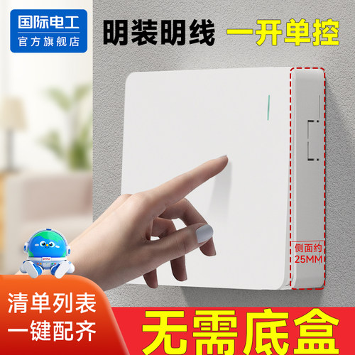 国际电工明装明线插座开关
