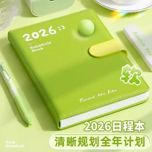2026日程本一日一页每日工作计划表月计划本办公学习自律打卡本日历记事本365天时间管理效率手册笔记本子