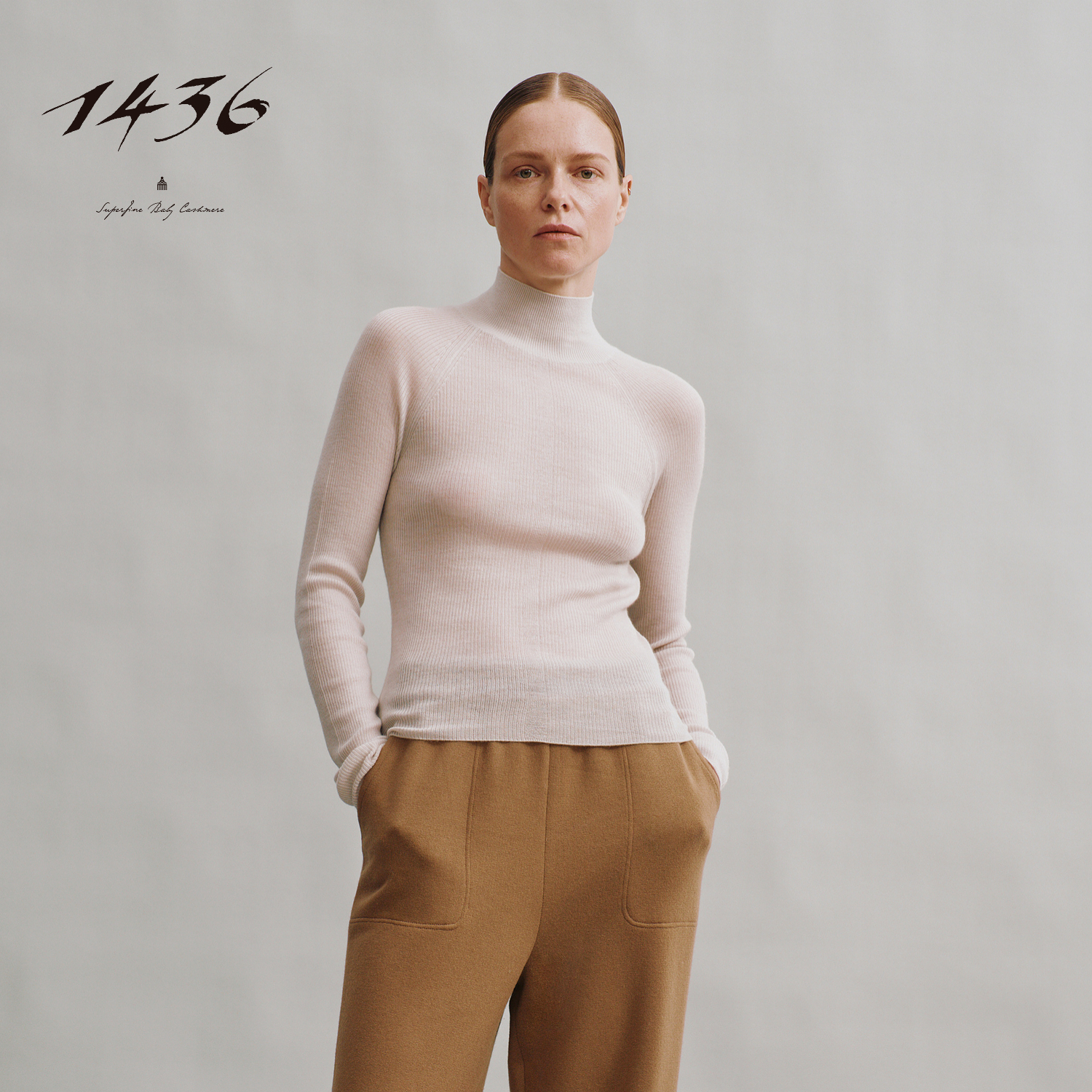 1436精纺细纱线轻薄打底秋冬半高领插肩袖女士羊绒套衫