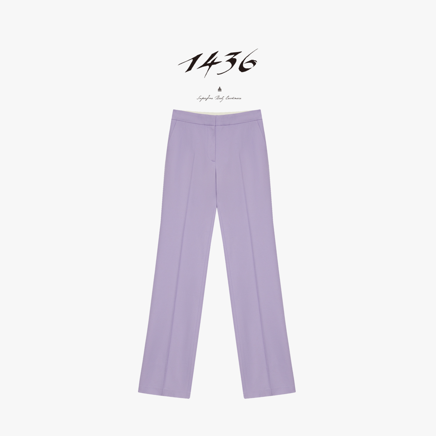 1436绵羊毛鸢尾紫直筒女士裤子