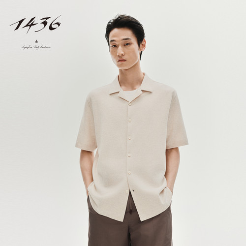 1436High Summer 2026春夏古巴领丝光工艺圆机短袖男衬衫