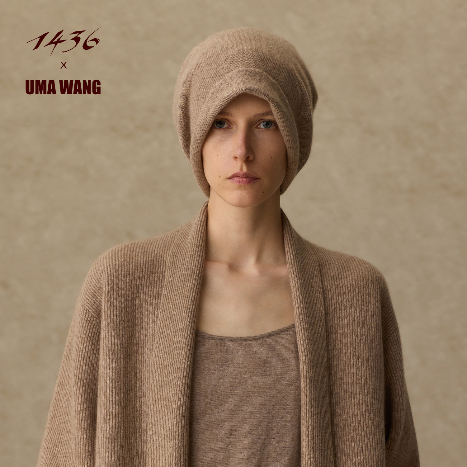 1436 X UMA WANG联名系列2025年秋冬新品羊绒帽