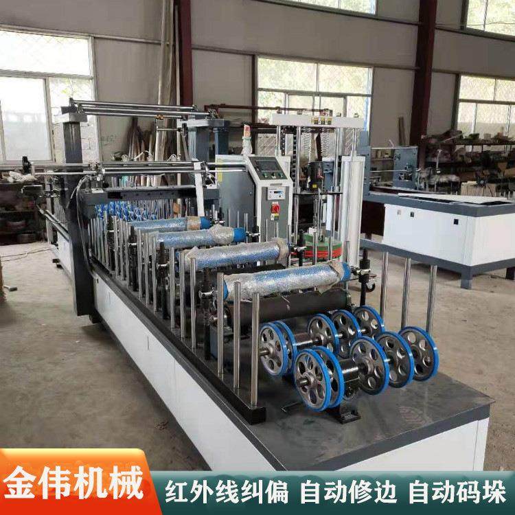 pvc扣板覆膜机减速机传动热胶600宽A板包覆机 高标准涂胶不起皮