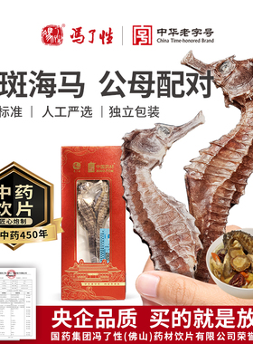 国药集团冯了性  三斑海马干一公一母田七中药材增正品泡酒高汤包