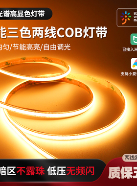 三色cob灯带已接入米家app智能24v无极调光双眼皮客厅吊顶线性灯