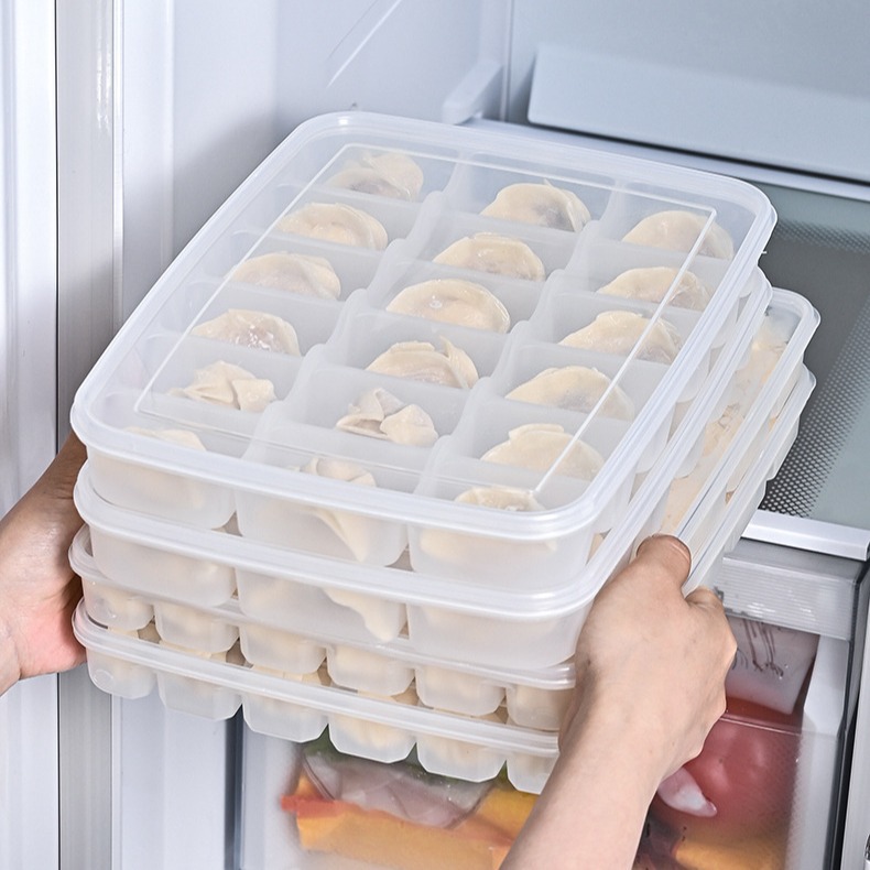 单层30格 18格水饺盒多层可叠加家用冰箱保鲜收纳盒速冻饺子盒