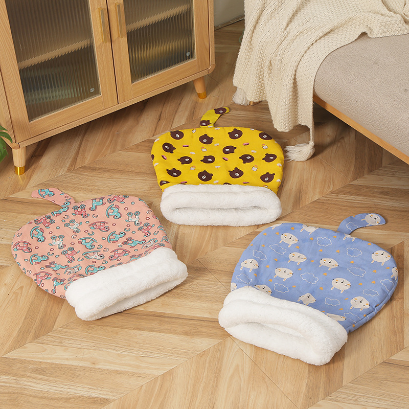 猫窝狗窝加厚保暖半封闭式深度睡眠睡袋小猫窝羊羔绒猫床冬季保暖