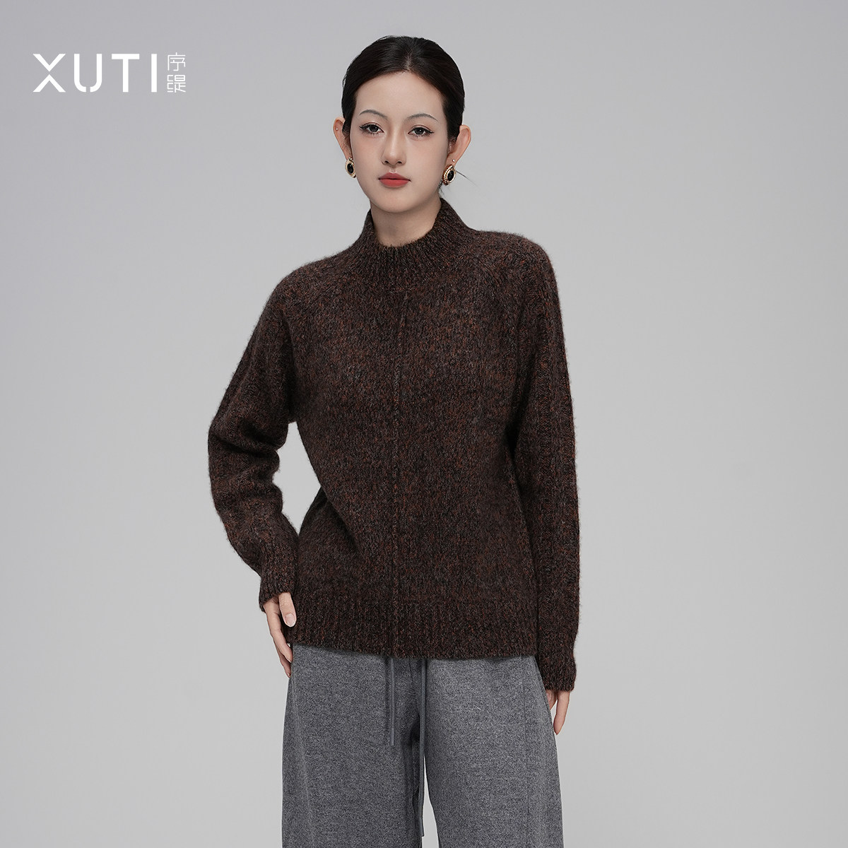 新中式山羊绒桑蚕丝上衣女打底衫